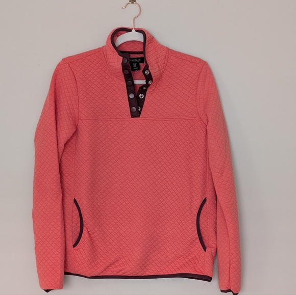 NWT Jones New York Coral Quilted Pullover Size Small - Picture 1 of 9